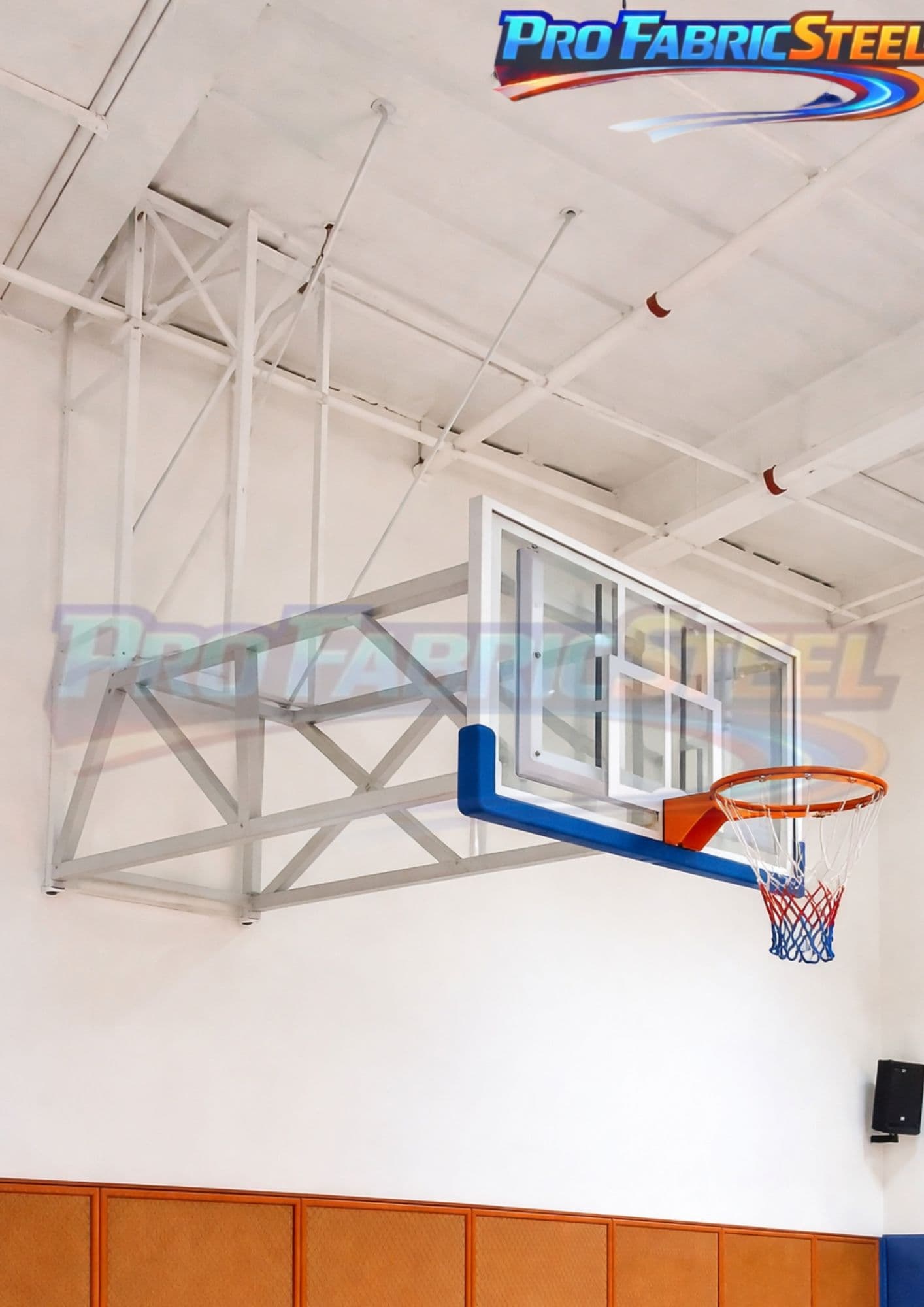 Ring Basket Dinding Adjustable FIBA – Ring Basket Tembok Kuat Fleksibel Untuk Sekolah & Lapangan foto 3