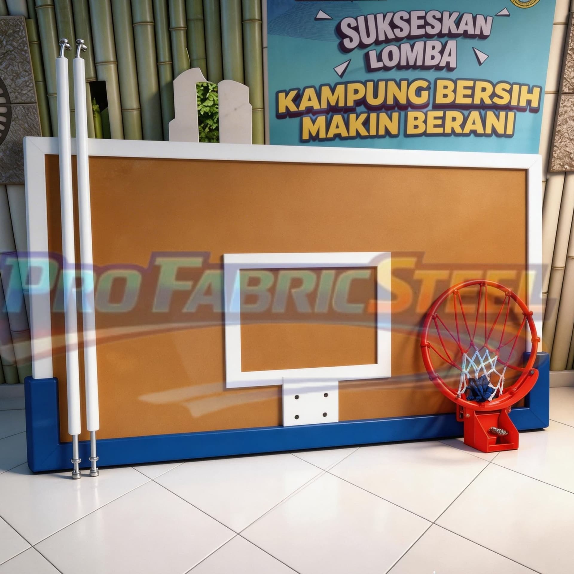 Papan Pantul Akrilik Bening 10mm + Ring Basket Per – Backboard Basket 180x105 Ring 45 cm