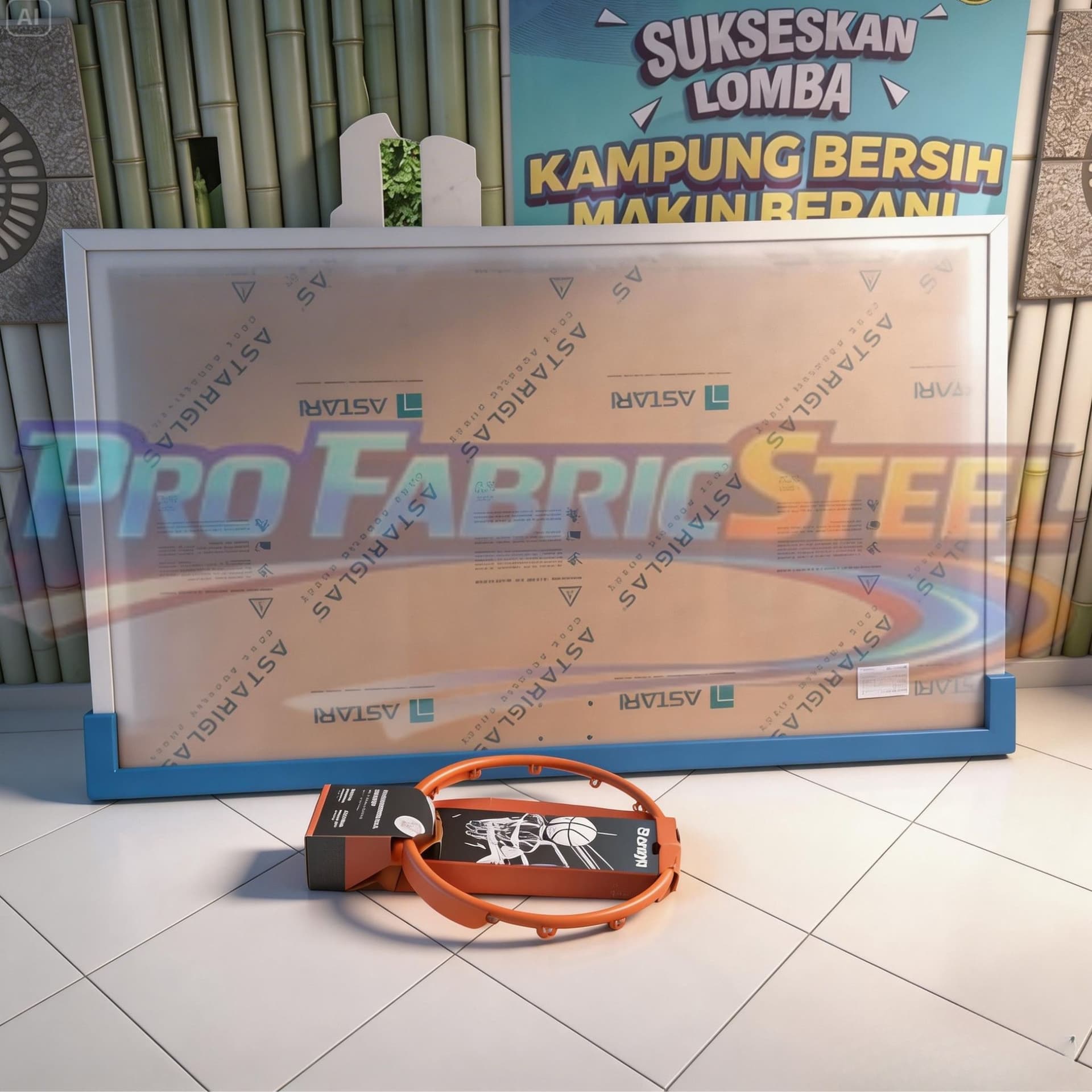 Papan Pantul Akrilik Bening 10mm + Ring Basket Per – Backboard Basket 180x105 Ring 45 cm foto 2