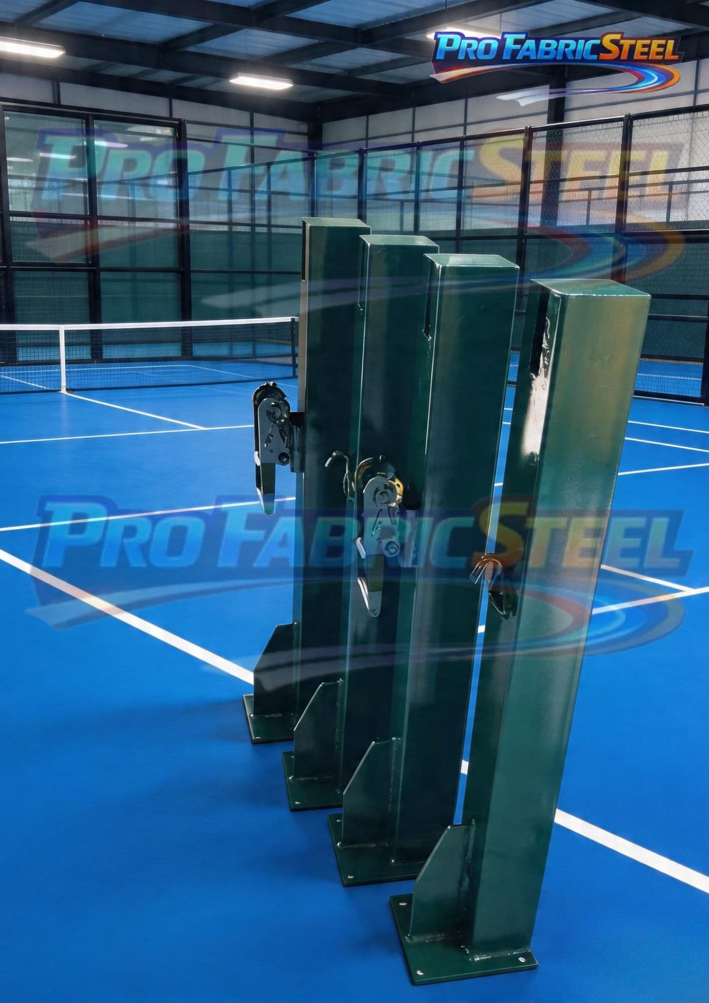 Tiang Padel Besi Hollow 10x10 – Tiang Net Padel Kokoh dengan Pelapis Busa Kulit Kalep foto 3