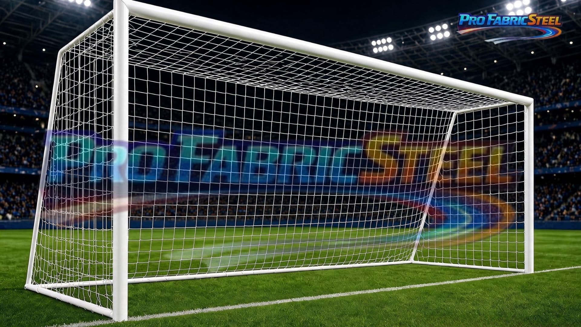Tiang Gawang Bola Internasional Portable + Jaring 1 set – Gawang Sepak Bola 7,3 x 2,4 Meter Pipa Besi 3 Inch foto 2
