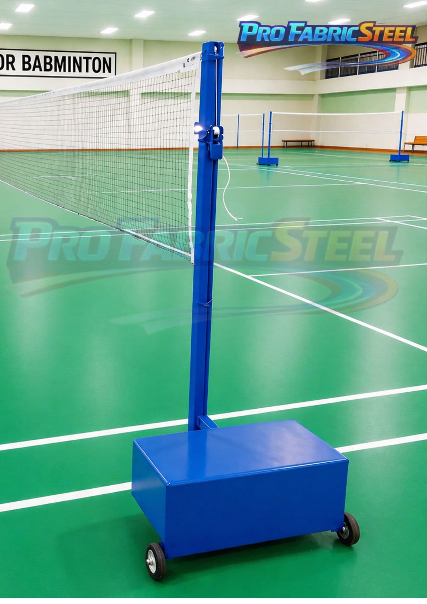 Tiang Badminton Bulutangkis Portable + Jaring Net Badminton – Tiang Net Badminton Besi Pipa 1.5 inch foto 2