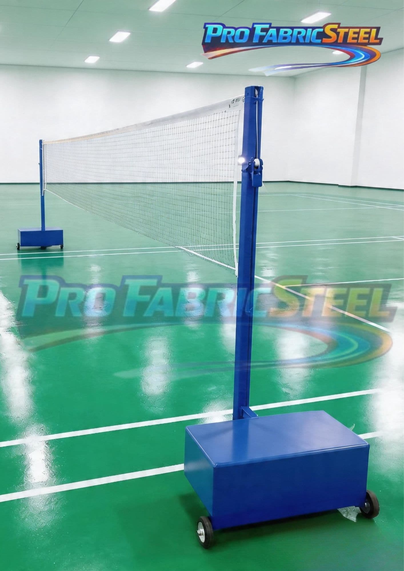 Tiang Badminton Portable 1 Set 2 Tiang Hollow 5x5 – Tiang Bulutangkis dengan Roda dan Free Net