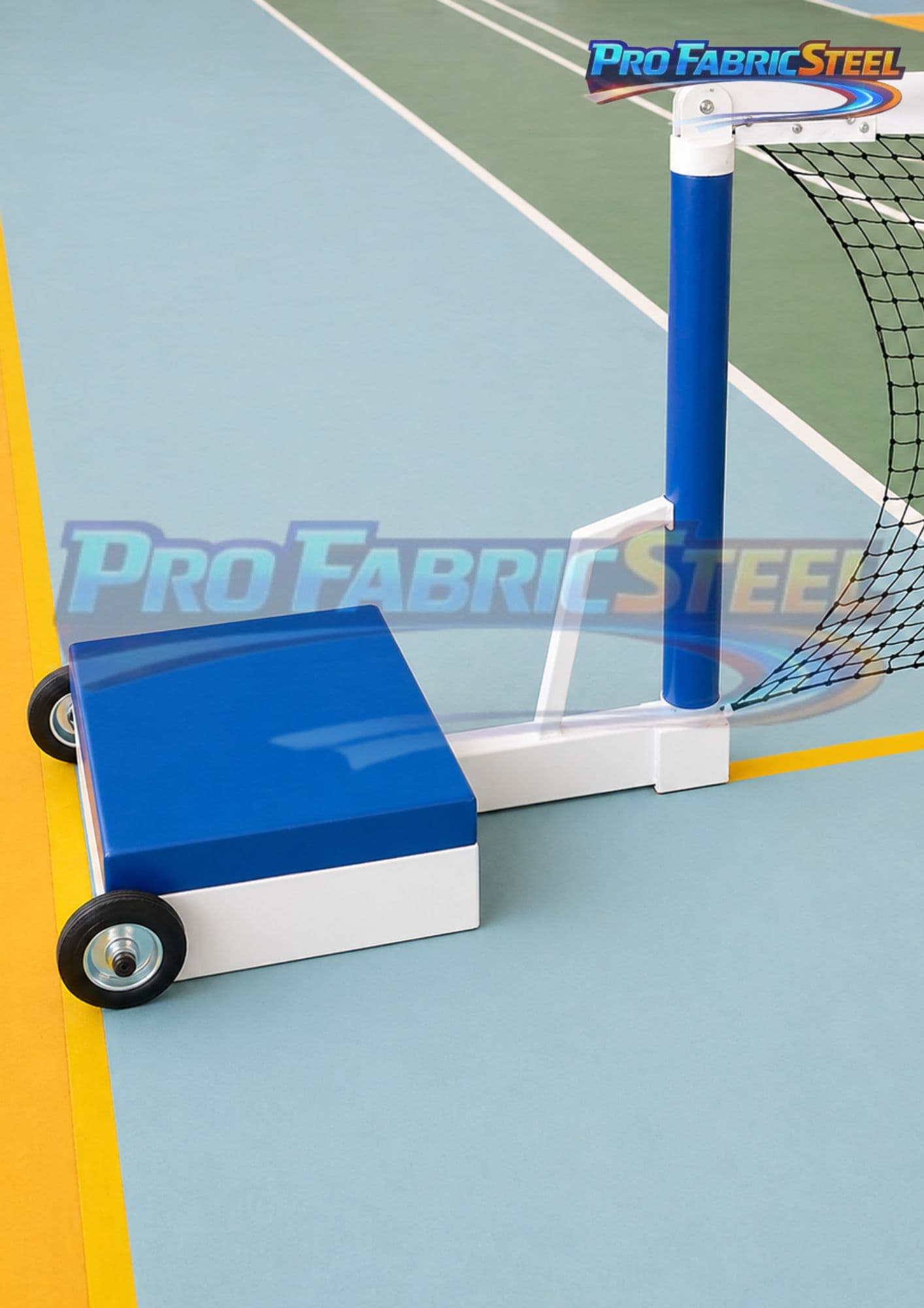 Tiang Tenis Portable Lapangan 1 Set 2 Tiang – Tiang Net Tenis Besi Pipa 3 Inch dengan Roda & Pemberat